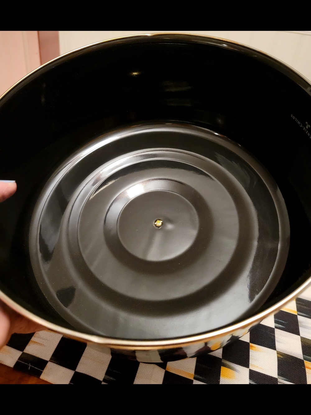 MacKenzie-Childs Black Floral Cake Dome with Glass Knob (Dome Only) - Picture 6 of 7